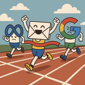 email winning the race against meta and others when it comes to ROI