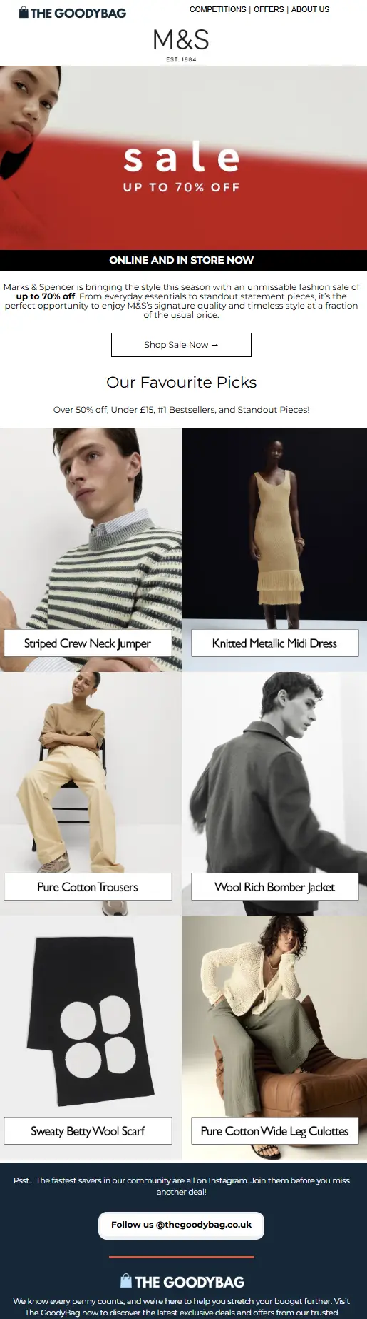 TheGoodyBag and M&S Email